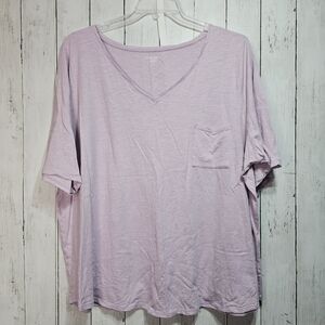 EILEEN FISHER Women's Lavender T-shirt Organic Cotton Relaxed Fit S/S Size 3X.